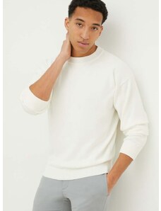 Βαμβακερό πουλόβερ HUGO χρώμα: μπεζ