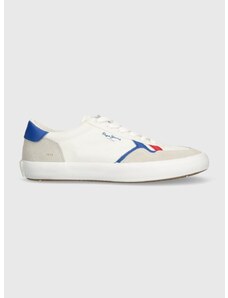 Πάνινα παπούτσια Pepe Jeans PMS31038 χρώμα: άσπρο, TRAVIS BRIT M