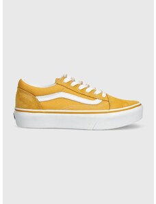 Παιδικά πάνινα παπούτσια Vans Old Skool Platform χρώμα: κίτρινο