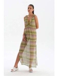 Dagi Green - Εκρού στράπλες μακρύ φόρεμα