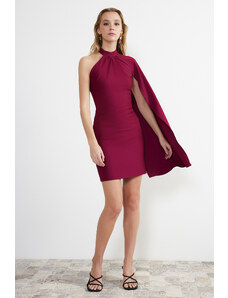 Trendyol Purple Single Sleeve Mini Elegant Evening Dress