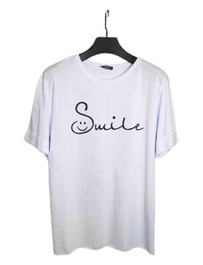 Vactive Oversize t-shirt με τύπωμα Smile λευκό - Medium