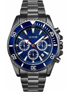 LE DOM Collection Chronograph - LD.1494-5, Anthracite case with Stainless Steel Bracelet