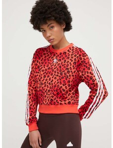 Βαμβακερή μπλούζα adidas Originals ZNE 0 γυναικεία, χρώμα: κόκκινο IN5120 IY9565