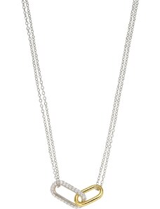 BREEZE Necklace Zircons | Silver 925° Two Tone Plated 413016.6