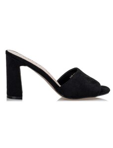 Envie Shoes Suede Γυναικεία Mules σε Μαύρο Χρώμα