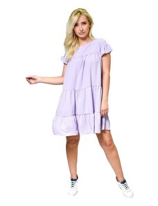 Assa Φόρεμα mini άλφα γραμμή χρώμα λιλά