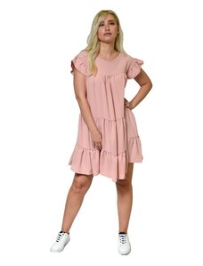 Assa Φόρεμα mini άλφα γραμμή χρώμα ροζ