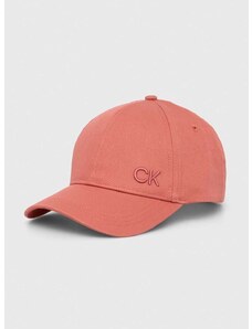 Βαμβακερό καπέλο του μπέιζμπολ Calvin Klein χρώμα: κόκκινο