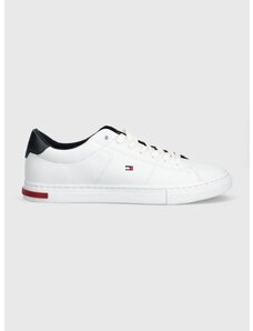 Δερμάτινα αθλητικά παπούτσια Tommy Hilfiger ESSENTIAL LEATHER DETAIL VULC χρώμα: άσπρο, FM0FM04047