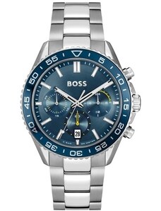 BOSS Mens Chronograph - 1514143, Silver case with Stainless Steel Bracelet