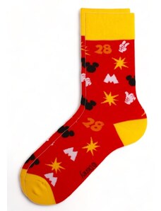 Κάλτσες Ανδρικές One Size 41-45 DISNEY CIMPA MICKEY MOUSE NEW GEN MC22195 Κόκκινο Κίτρινο
