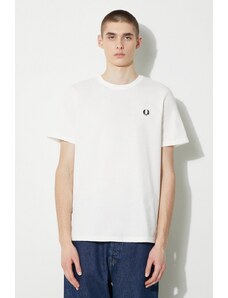 Βαμβακερό μπλουζάκι Fred Perry Crew Neck T-Shirt ανδρικό, χρώμα: άσπρο, M1600.129