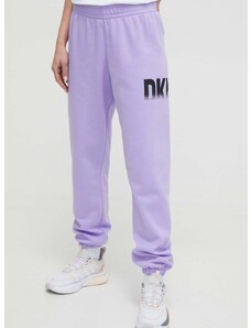 Παντελόνι φόρμας Dkny χρώμα: μοβ