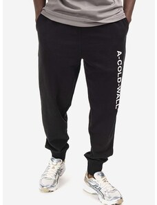 Βαμβακερό παντελόνι A-COLD-WALL* Essential Logo Sweatpants χρώμα: μαύρο