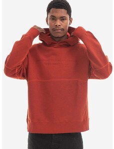 Βαμβακερή μπλούζα A-COLD-WALL* Overdye Hoodie χρώμα: κόκκινο, με κουκούλα F30