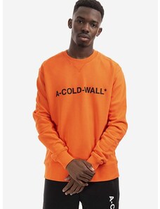 Βαμβακερή μπλούζα A-COLD-WALL* Essential Logo Crewneck χρώμα: πορτοκαλί