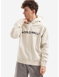 Βαμβακερή μπλούζα A-COLD-WALL* Essential Logo Hoodie χρώμα: μπεζ, με κουκούλα
