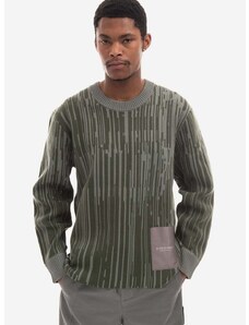Μάλλινο πουλόβερ A-COLD-WALL* Two-Tone Jacquard Knit χρώμα: πράσινο