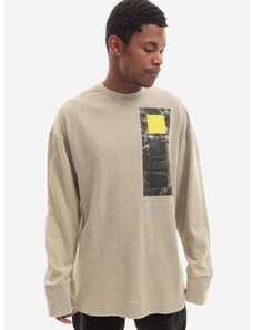 Βαμβακερή μπλούζα με μακριά μανίκια A-COLD-WALL* Relaxed Cubist LS T-shirt χρώμα: γκρι F30
