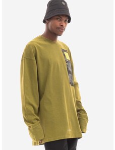 Βαμβακερή μπλούζα με μακριά μανίκια A-COLD-WALL* Relaxed Cubist LS T-shirt χρώμα: πράσινο F30