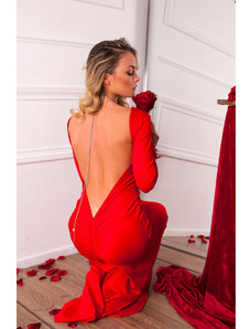 Joy Fashion House Mirabelle μάξι εξώπλατο φόρεμα κόκκινο