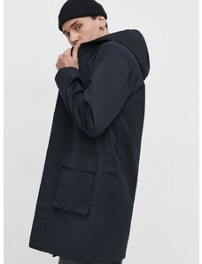 Παλτό Hollister Co. χρώμα: μαύρο