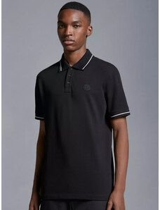 Moncler Polo μπλούζα κανονική γραμμή μαυρο