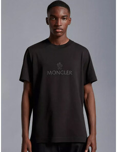 Moncler T-shirt κανονική γραμμή μαύρο