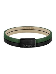 Lacoste Jewellery LACOSTE Βραχιόλι από ανοξείδωτο ατσάλι & δέρμα Black & Green 2040074
