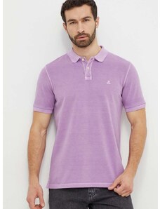 Βαμβακερό μπλουζάκι πόλο Marc O'Polo χρώμα: μοβ