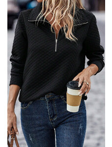 AMELY:μαύρο πουλόβερ με φερμουάρ BERNARDA