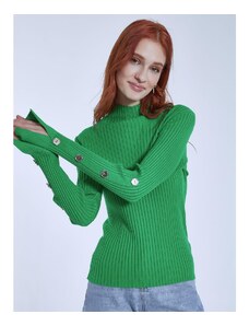 Celestino Ριπ πουλόβερ με κουμπιά στα μανίκια πρασινο για Γυναίκα