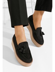 Zapatos Μοκασίνια με πλατφόρμα Leondra μαύρα