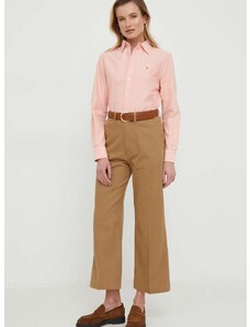 Βαμβακερό πουκάμισο Polo Ralph Lauren χρώμα: πορτοκαλί