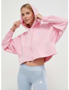 Μπλούζα adidas by Stella McCartney 0 χρώμα: ροζ, με κουκούλα IT2538