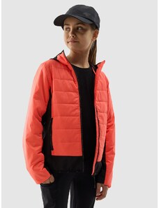 4F Girl's synthetic down trekking jacket - coral