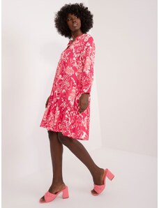 Fashionhunters Coral loose dress with print SUBLEVEL