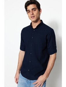Trendyol Shirt - Σκούρο μπλε - Slim fit