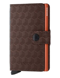 Δερμάτινο πορτοφόλι Secrid Optical Brown-Orange χρώμα: καφέ