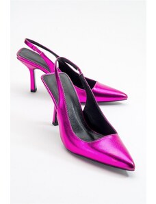 LuviShoes Ferry Fuchsia Metallic Women's Heeled Shoes