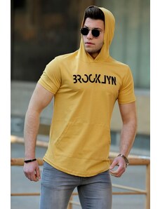 Madmext Men's Yellow Hooded T-Shirt 4506