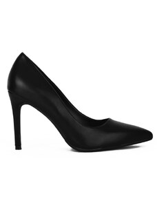 My way shoes Μαύρη ψηλή γυναικεία γόβα με λεπτό τακούνι