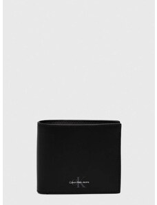 Δερμάτινο πορτοφόλι Calvin Klein Jeans ανδρικά, χρώμα: μαύρο