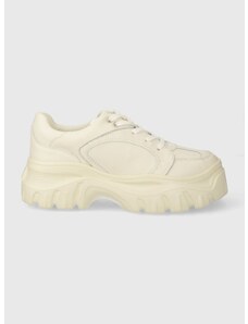 Δερμάτινα αθλητικά παπούτσια Desigual Chunky χρώμα: μπεζ, 24SSKL01.1011