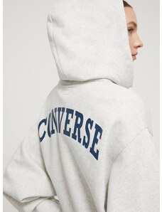 Μπλούζα Converse χρώμα: γκρι, με κουκούλα