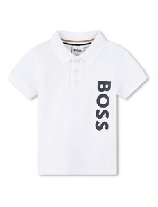 Βρεφικά βαμβακερά μπλουζάκια πόλο BOSS χρώμα: άσπρο