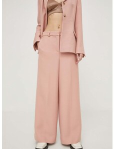 Μάλλινα παντελόνια Lovechild χρώμα: ροζ