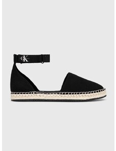 Εσπαντρίγιες Calvin Klein Jeans ANKLE ESPADRILLE ANKLE ESPADRILLE BTW χρώμα: μαύρο, YW0YW01027 YW0YW01027