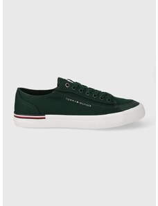 Πάνινα παπούτσια Tommy Hilfiger CORPORATE VULC CANVAS χρώμα: πράσινο, FM0FM04954